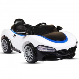 Battery Operated Ride On Car For Kids, Remote Control With Music System And Lights (white)  Manufacturers and Suppliers in India