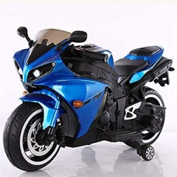 KIDS RIDE ON BIKE 12V BATTERY OPERATED SPORTS BIKE FOR KIDS WITH MUSIC SYSTEM AND LIGHTS (BLUE)