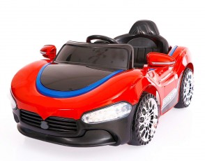 BATTERY OPERATED RIDE ON CAR FOR KIDS, REMOTE CONTROL WITH MUSIC SYSTEM AND LIGHTS (RED) 