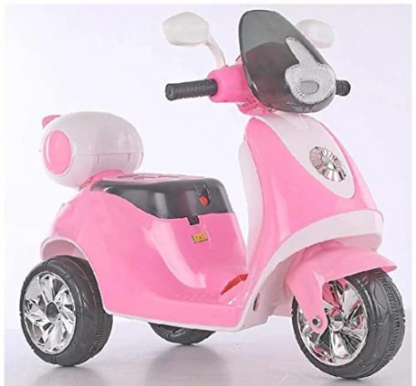 BABY TOYS BATTERY OPERATED RIDE ON SCOOTY WITH MUSIC AND LIGHT FOR BABY BOY AND BABY GIRLS UPTO 5 YEARS (PINK) 