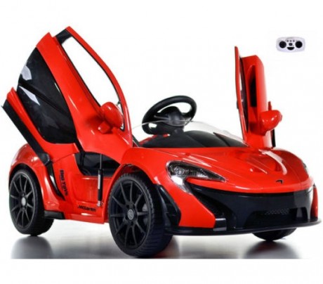 OFFICIAL LICENSED MCLAREN BABY CAR RECHARGEABLE KIDS CAR BATTERY OPERATED MOTOR RIDE-ON CAR FOR KIDS WITH 2 ELECTRIC MOTOR & 12V BATTERY CAR FOR KIDS BOYS & GIRLS AGE 2-5 YEARS OLD (RED) 