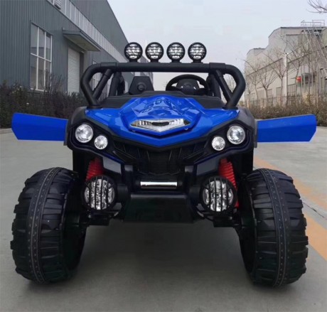 KIDS SUPER BIG SIZE 4*4 DOUBLE SEATER ELECTRIC JEEP FOR KIDS, 12V BATTERY OPERATED RIDE ON JEEP , WITH MUSIC AND REMOTE CONTROL (BLUE)