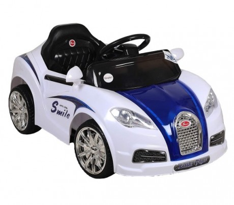 12V BATTERY OPERATED RIDE ON CAR FOR KIDS WITH MUSIC, LIGHTS AND REMOTE CONTROL (WHITE) 