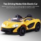 OFFICIAL LICENSED MCLAREN BABY CAR RECHARGEABLE KIDS CAR BATTERY OPERATED MOTOR RIDE-ON CAR FOR KIDS WITH 2 ELECTRIC MOTOR & 12V BATTERY CAR FOR KIDS BOYS & GIRLS AGE 2-5 YEARS OLD (YELLOW) 
